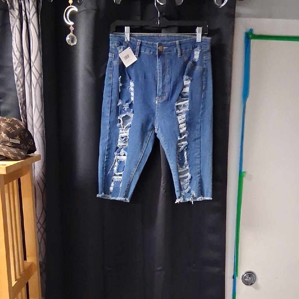 b.o.c. Blue Distressed Jean Shorts